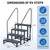 RV Steps with Handrail, 4 Step Hot Tub Steps with Non-Slip Mats