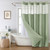 eachope No Hook Check Waffle Shower Curtain Set, SageGreen, 71 x 74 Inch