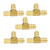 3/8" x 3/8" x 3/8" Barbed Tee Brass Barb T Hose Fitting 3 Way Connector Fuel/Air/Gas/Water 5pcs