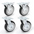 6 Inch Rubber Caster Wheels Heavy Duty Anti-Skid Swivel Casters 1653Lbs Silent Universal 360 Degree Rotation Ball Bearing Set of 4 (All Swivel,2 with Brake Lock, 2 Without)