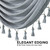 ELKCA Thick Chenille Window Curtains Valance for Living Room Silver Grey Waterfall Valance for Bedroom,Rod Pocket(W39inch, 1 Piece)