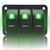 Stark Industries - 3-Gang Rocker Switch Aluminum Panel - Toggle Switch Dash 5 Pin ON/Off - 2-LED Backlit for Boat Truck Marine (Green)