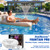 8000mAh Pool Fountain with Light,Rechargeable Floating Fountain with Anchor