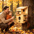 Large Wooden Squirrel House for Outside with Window Dual Balconies