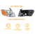 PIAOYUE- For 1997 1998 1999 Toyota Camry Halogen Front Headlights Assembly Headlamps w/Corner Lights Left+Right Side 1 Pair Chrome Housing Clear Lens