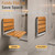 KoreTech Folding Shower Seat Teak, Bath Safety Furniture Stainless Steel, Shower Seats for Elderly, Fold Down Shower Seat, Oak and Stainless Steel