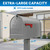 Plexon Gray Jumbo Size Rural Mailbox, 3175 cu-in Capacity, Galvanized Steel, Powder-Coated, 15 in. H x 11.69 in. W x 24.82 in. L
