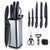 RAXCO Knife Set,10-Piece Stainless Steel Kitchen Knife Set with Block,Black