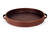 HofferRuffer Top Nocth PU Leather Round Serving Tray, Decorative Serving Tray with Handles, Coffee Tray, Ottoman Tray for Home Or Office, Diameter 14.6-inch, Brown