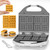 SugarWhisk Square Waffle Maker, 2 x 4" Mini Classic Waffles Maker Machine, Waffle Iron, Dual Cooking Plates for Family Breakfast, Non-stick, White