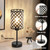 GyroVu Black Crystal Bedside Table Lamps Set of 2 with USB C+A Ports