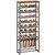 YATINEY 10 Tier Tall Shoe Rack for Entryway, Metal Shoe and Boot Rack, Sturdy Shoe Rack for Closet, Space Saving Wooden Shoe Shelf, Heavy Duty Boot Shoe Rack, Black and Rustic Brown SS19BR