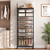 YATINEY 10 Tier Tall Shoe Rack for Entryway, Metal Shoe and Boot Rack, Sturdy Shoe Rack for Closet, Space Saving Wooden Shoe Shelf, Heavy Duty Boot Shoe Rack, Black and Rustic Brown SS19BR