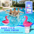 Pool Chlorine Floater, Solar Flamingo Chlorine Tablet Floater w/Adjustable Release, Chlorine Floater Glow in The Dark Large Capacity Floating Chlorines Dispenser for Pool Hot Tub Spa, Pink