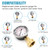 Water Pressure Glycerin Filled Gauge Kit 0-200 Psi with Extra 5 Adapters