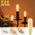 GANLILAN 2W E12 LED Bulb 25 Watt Equivalent Candelabra, Non-Dimmable 2200K Warm White T6 Amber LED Bulbs 3W 300lm Vintage T25 for Chandelier Ceiling Fan, Tubular Small Filament Bulbs, Pack of 6