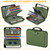 DocSafe Fireproof File Organizer with Lock, Hard-Shell Case Fireproof Document Box with 13 Pocket Accordion File Folder, Portable Home Office Travel Safe Storage for Important Documents Laptop Green