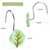 EleCharm 12PCS Leaves Shower Curtain Hooks, Green Plant Leaves Decorative Shower Curtain Rings Rustproof Stainless Steel Shower Hooks Bathroom Decoration Accessories (Leaf A)