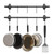 Mogaath 2Pack Hanging Pot Pan Rack, Heavy Duty 5/8'' Diameter Adjustable Kitchen Organizer, 32 Inch Iron Wall Mounted Pot Rack Detachable Rail with 10 Hooks for Pots, Pans, Lids, Utensils, Matte Black