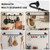Mogaath 2Pack Hanging Pot Pan Rack, Heavy Duty 5/8'' Diameter Adjustable Kitchen Organizer, 32 Inch Iron Wall Mounted Pot Rack Detachable Rail with 10 Hooks for Pots, Pans, Lids, Utensils, Matte Black
