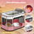 DESELL Portable Cat Playpen, 8-Rod Reinforced Kitten Dog Playpens, Foldable Play Pen for Indoor Cats Enclosed Pet Puppy Doggy Outdoor, Collapsible Tent Kennel Cage, Pink