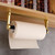 Paper Towel Holder Under Cabinet - Adhesive or Wall Mount Paper Towel Holder for Kitchen & Bathroom, Aluminum Under Counter Paper Towel Holder for Most Roll Sizes of Maximum 11.8", Matte Gold