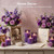 Homemory Purple Flameless Candles, Flickering Battery Operated LED Pillar Candles with Remote Timer, Acrylic Violet Fake Candles, Decorative Candles for Home Wedding Party Halloween Decor, Set of 3