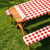 Poise3EHome Picnic Table Cover with Bench Covers, 6 Foot Fitted Elastic Tablecloth Set, Heavy Duty Polyester with TPU Waterproof Backing, Washable Outdoor Picnic Set for Camping, RV & Park(Red&White)