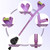 Foldable Forearm Crutches for Adults, 10 Levels Adjustable Height Lightweight Aluminum Elbow Crutches with Reflectors, Non-Slip Rubber Tips, Comfortable Ergonomic Grip, Purple, 1 Pair