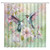 CCXTCZ Hummingbird Floral Shower Curtain Green Flower Bird Plant Rustic Spring Summer Polyester Bathroom Decor with Hook,70" Wx70 H