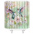 CCXTCZ Hummingbird Floral Shower Curtain Green Flower Bird Plant Rustic Spring Summer Polyester Bathroom Decor with Hook,70" Wx70 H