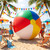 Shappy 8 FT Giant Inflatable Beach Ball Decoration Jumbo Blow Up Rainbow Beach Balls with Built-in LEDs for Pool Beaches Yard Lawn Garden Decor