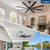 Amico 72 Inch Outdoor Ceiling Fan No Light with Remote,Black