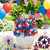 4th of July Babys Breath Artificial Flowers Topiary Ball Tree with Ground Stake, 20inch Red White and Blue Patriotic Flowers for Planter Porch Patio Yard Garden Decor