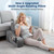 AotoParts Reading Pillow with Arms, 2 in 1 Foldable Back Pillow for Bed Sitting Up Adult, 19" Ergonomic Backrest Pillow with Armrests, Back Support Pillow for Reading, Gaming, Working in Bed