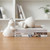 Decorative Bookends, Cute Ceramic Rabbit Book Holders for Shelves, White