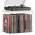 Bikoney Stackable Cube Acrylic Vinyl Record Storage, Tabletop Record Player Stand with Divided Vinyl Shelf, Vinyl Holder & Album Storage Box Crate Bin, Clear