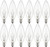LUYWOFN 12-Pack Chandelier Light Bulbs 60 Watt, E12 Candelabra Bulb for Ceiling Fan, 2700K Warm White 650 Lumen B10 Small Base Candle Bulb, Dimmable