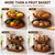 Tequie Wooden Fruit Basket for Kitchen Counter 2 Tier Fruit Bowl for Corner