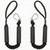 2FT Black Bungee Dock Lines for Boats, 2 Pc Heavy Duty Shock Absorbing Boat Dock Lines with 316 Stainless Steel Clips, Marine Grade Elastic Mooring Rope for Jet Ski, PWC, Kayak, Small Boat Accessories