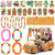 Leyndo 24 Pcs Hawaiian Luau Golf Cart Decorations Tropical Tiki Kit