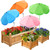 POILKMNI 4 Pack 2026 Upgraded Plant Umbrellas for Outdoor Plants - 25" Enlarged Garden Plant Umbrella Shade with Adjustable Angle, 43.3" Higher Sun Shade for Plants, Garden Beds, Potted Plant