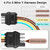 Ekrnlyi 4 Pin 5 Wire Trailer Wiring Harness Plug (2 Pack), 25 Inch16 AWG Pure Copper Trailer Light Plug with Dust Cover, Trailer Side 4 Prong Male End Replacement Connector for Trailer Hitch Wire