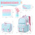 DIGOBAY 5PC Girls Backpack with Bent Box Water Bottle Lunch Bag Pencil Case