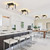 Black Semi Flush Mount Ceiling Light 14" Modern Glass Hallway Light Fixture