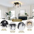 Black Semi Flush Mount Ceiling Light 14" Modern Glass Hallway Light Fixture
