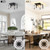 Black Semi Flush Mount Ceiling Light 14" Modern Glass Hallway Light Fixture