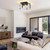 Black Semi Flush Mount Ceiling Light 14" Modern Glass Hallway Light Fixture