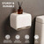 Beruyu Self Adhesive Toilet Paper Holder with Shelf, Waterproof Covered Toilet Paper Roll Holder Wall Mount, Cat Proof Toilet Tissue Holder for Bathroom and Washroom, White