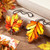 18 Pcs Fall Maple Leaves Ornaments Thanksgiving Acrylic Hanging Decor